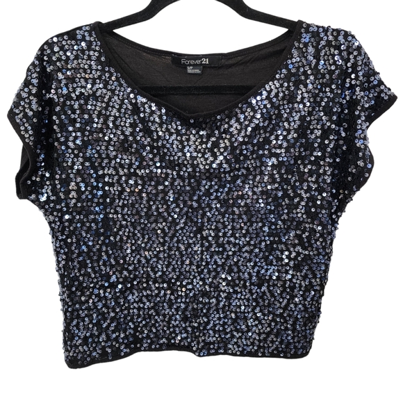 Sequin Crop Top - Picture 1 of 3